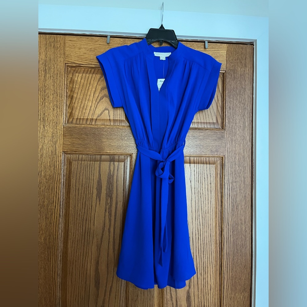 NWT Royal blue tie at waist dress.